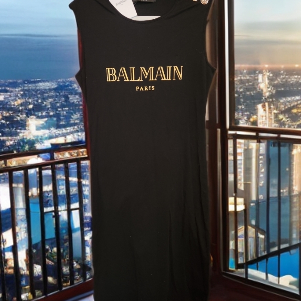 🌆 Balmain Logo Dress – Turn Nights Into Runways